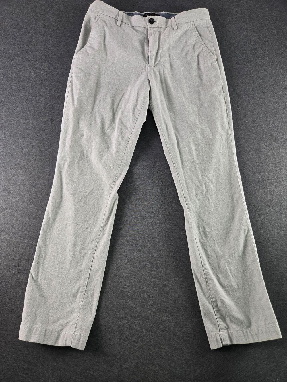 Banana Republic Pants Mens 30x30 Gray Kentfield Chino Straight Leg Check Canvas